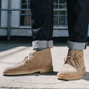 NWT CLARKS Bushacre 3 Sand Suede Desert Chukka Lace Up Boots Shoes 9 WIDE